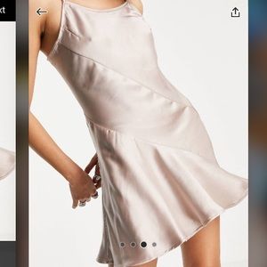 ASOS/Collusion tan/brown bias cut mini slip dress